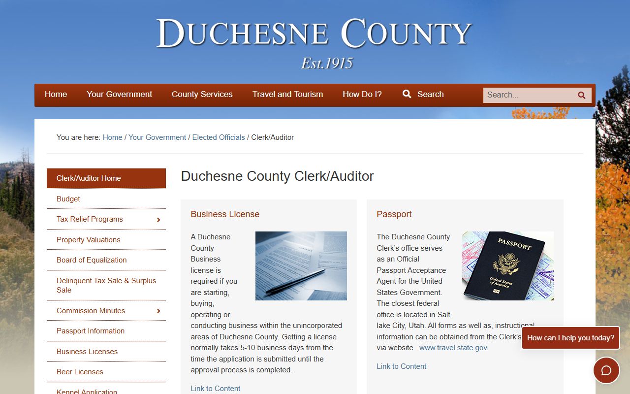 Duchesne County Marriage Records clerk auditor office