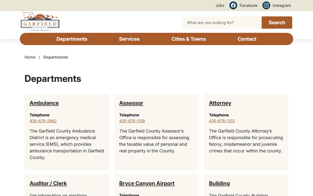 Garfield County Marriage Records county departments page