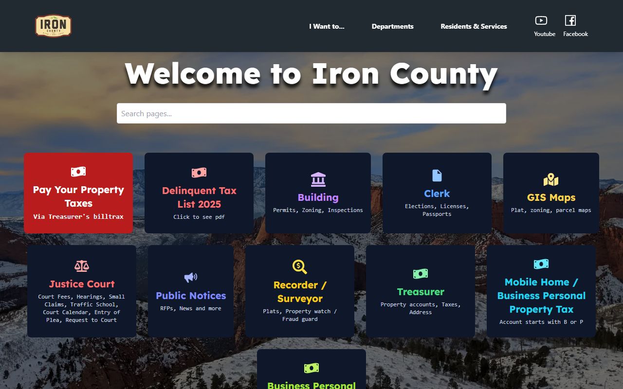 Iron County Marriage Records county homepage