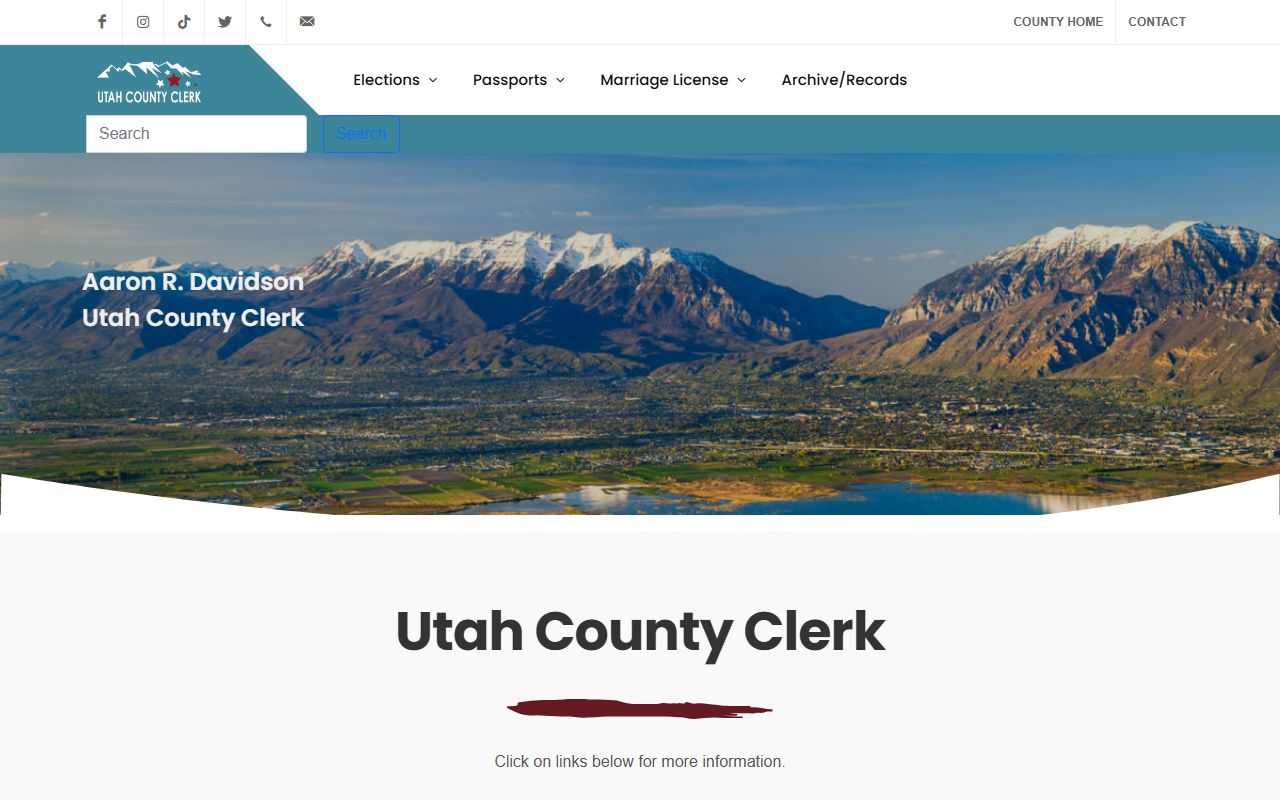 Utah County marriage records county clerk office